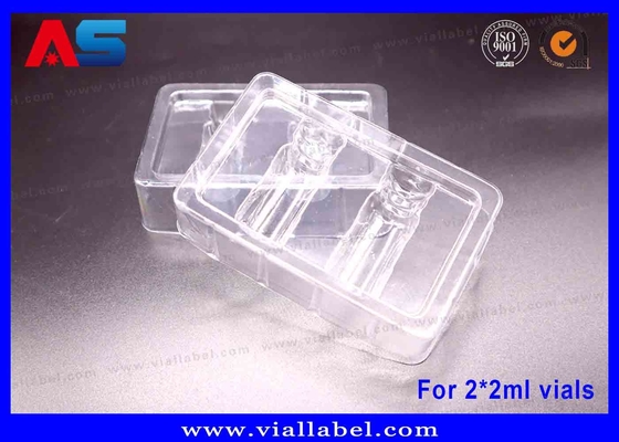 Cajas personalizadas de frascos de HCG grabados con láser (57x57x25mm) con inserción de ampollas de PVC. MOQ 500. Precio directo de fábrica.