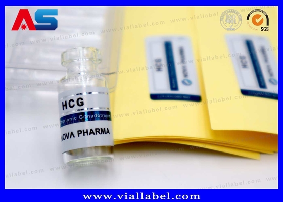 2 ml Etiqueta de botella de inyección pequeña, Matt Impresión de etiqueta de vial Hcg personalizada para el paquete farmacéutico
