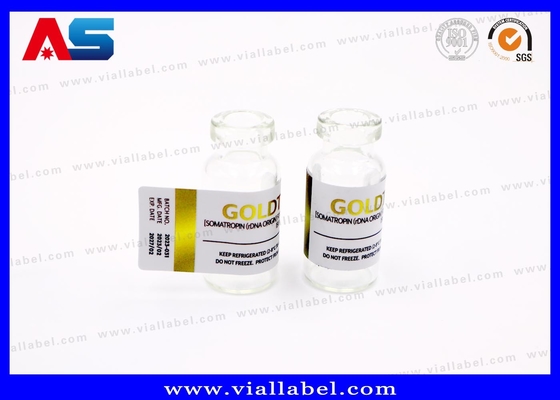 Adhesivos fuertes para vial de 10 ml Adhesivos para vial de 10 ml Impresión en papel de oro para inyección Péptidos liofilizados
