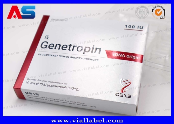Antienvejecimiento 191AA Inyección Vial pequeño de 3 ml Caja farmacéutica y etiquetas Impresión Genetropina