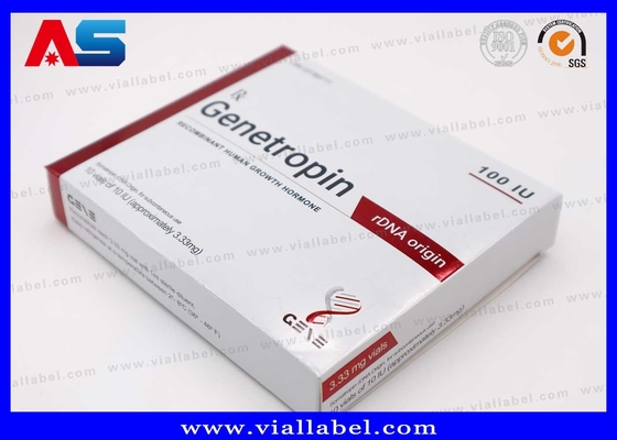 Antienvejecimiento 191AA Inyección Vial pequeño de 3 ml Caja farmacéutica y etiquetas Impresión Genetropina