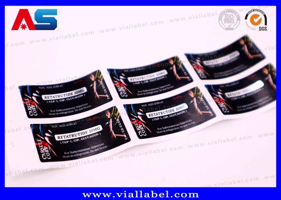 Strong Adhesive Customized Peptide Vial Label with Injection Oils Stickers For Retatrutide
