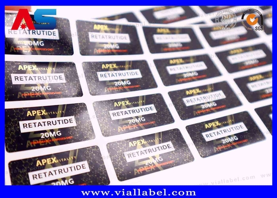 Strong Adhesive Customized Peptide Vial Label with Injection Oils Stickers For Retatrutide
