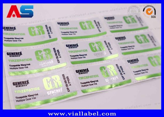 Etiqueta de paquete de Semaglutida 2mg / 5mg para botellas pequeñas con características ecológicas y diseño resistente al agua