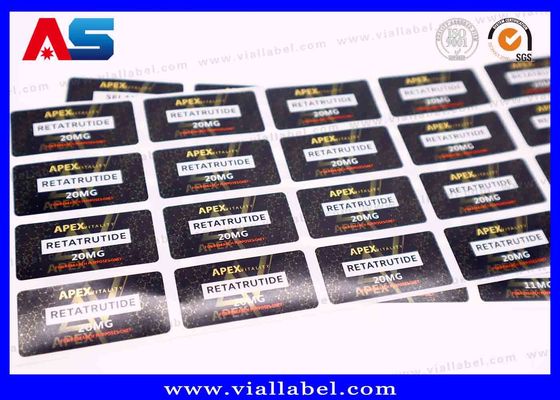 Holographic Laser Small Labels , 5ml Peptide Paper Labels Printing With Free Design