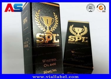 Almacenamiento de cartón impreso Cajas de vial de 10 ml con tapas Geles de culturismo Fuel de oro Embalaje Fuel de oro / efecto holograma