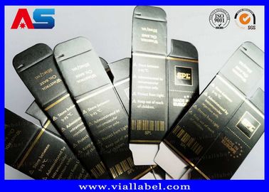 Almacenamiento de cartón impreso Cajas de vial de 10 ml con tapas Geles de culturismo Fuel de oro Embalaje Fuel de oro / efecto holograma