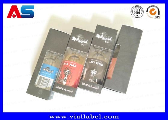 Caja de 30 ml Imprimir e liq-uid Envases personalizados de pequeño tamaño Con ventana transparente Con diseño libre Negro acabado Matt