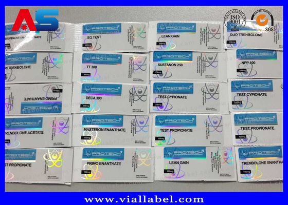 Etiqueta de etiqueta de la botella del acetato de crecimiento muscular Impresión de viales inyectables de 10 ml Etiquetas de aceite esencial de diseño personalizado