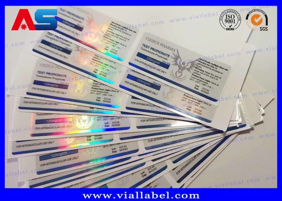 Etiquetas holográficas de vial de 10 ml de péptidos inyectables Prescripción de etiqueta de vial Impresión 4C a todo color 60 x 25 mm