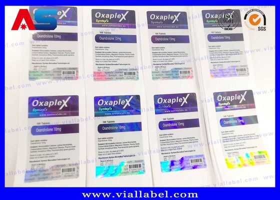 Etiquetas holográficas de vial de 10 ml de péptidos inyectables Prescripción de etiqueta de vial Impresión 4C a todo color 60 x 25 mm
