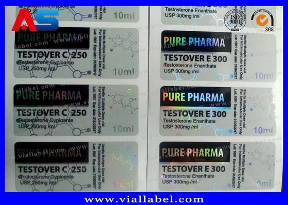 Medicamentos Farmacéuticos Adhesivo personalizado para vial Etiquetas de botellas de vidrio CMYK PET / PVC