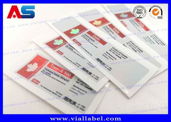 Medicamentos Farmacéuticos Adhesivo personalizado para vial Etiquetas de botellas de vidrio CMYK PET / PVC