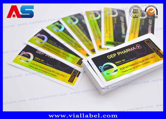 Para el vial Boldenene Undecylenate 10ml Adhesivos Holográficos Personalizados Adhesivos fuertes Etiquetas del vial de 10ml con efecto láser Holográfico Tamaño personalizado