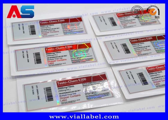 Etiqueta de píldora de holograma para medicina Cerradura de cerradura de plata Bolsa de papel de aluminio Impresión de etiquetas de frascos de vidrio