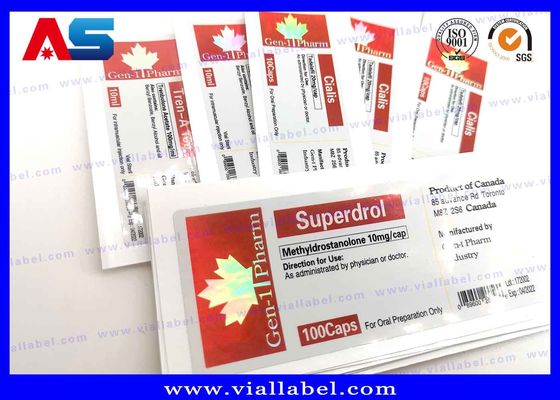 2 ml / 5 ml / 15 ml / 20 ml etiquetas del vial de 10 ml láser etiquetas del vial de vidrio de holograma personalizado