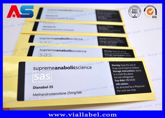 El vial personalizado de 30 ml etiqueta la impresión cepillada del papel de aluminio para las etiquetas engomadas de las etiquetas de la farmacia del péptido del grado de Pharma