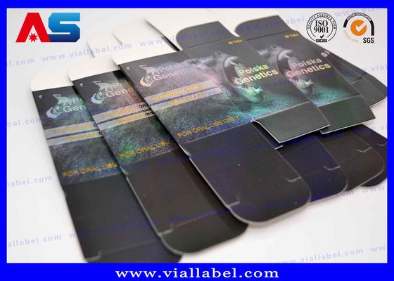 Caja de embalaje de holograma plegable para frascos de vidrio de péptidos 2 ml 10 ml 20 ml 30 ml frascos para constructores de cuerpo