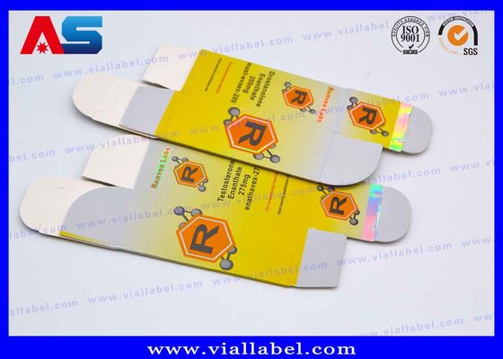 Almacenamiento de cartón Cajas de vial de 10 ml para botellas de medicina de holograma de vidrio, cajas de embalaje farmacéutico ISO9001