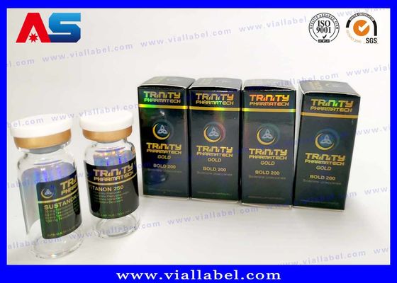 Cajas y etiquetas de botellas pequeñas de laboratorio de color Panton con holograma láser para embalaje de culturismo