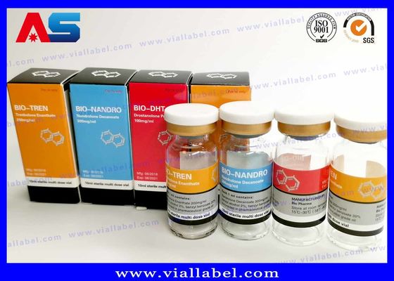 Culturismo Cypionate Etiquetas de botellas farmacéuticas 25x60mm Certificado ISO para viales de 10 ml