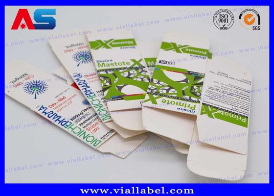 Cajas brillantes del frasco 10ml de Undecanoate de la testosterona, frascos de cristal de la medicina con la impresión colorida