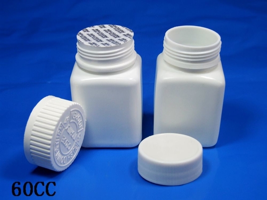 Jarrón de pastillas de plástico medicinal HDPE con tapas a prueba de niños y protección