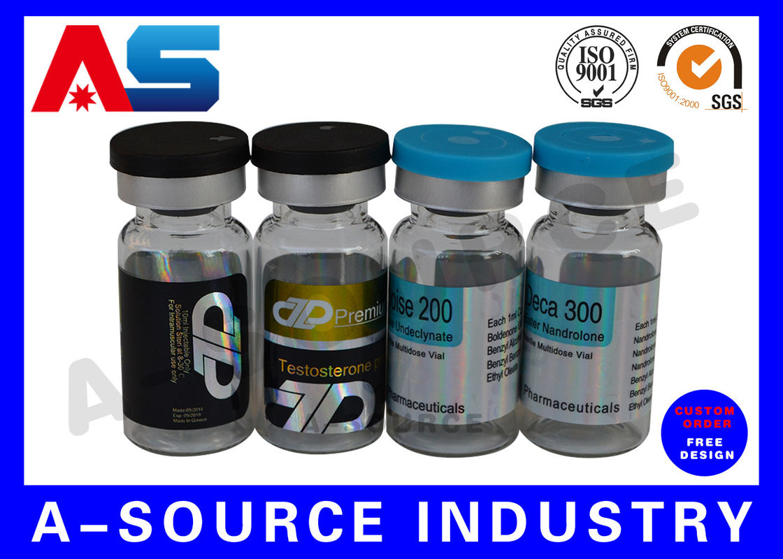 Etiquetas holográficas de vial de 10 ml de péptidos inyectables Prescripción de etiqueta de vial Impresión 4C a todo color 60 x 25 mm