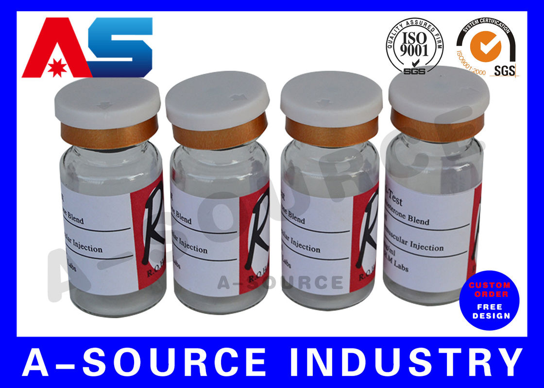 Etiqueta de etiqueta de la botella del acetato de crecimiento muscular Impresión de viales inyectables de 10 ml Etiquetas de aceite esencial de diseño personalizado