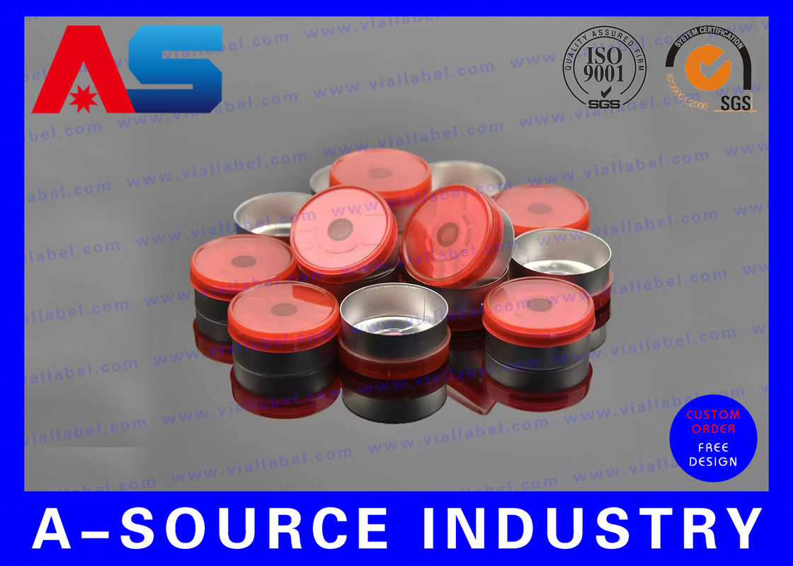 Rojo Aluminio 20mm Caps Flip Off Química Farmacéutica Botellas de Aluminio Caps aceptado a medida