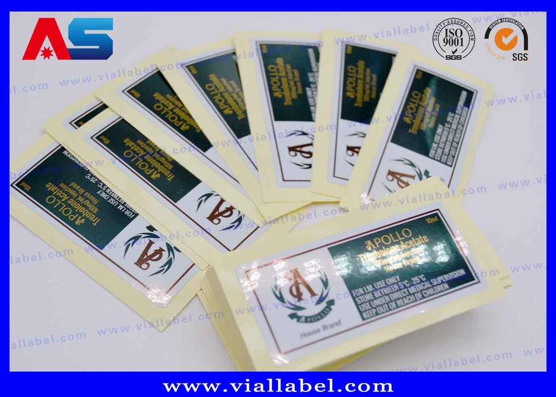 Logotipo personalizado 10 ml Vial Etiquetas adhesivas Oro de color de papel de aluminio adhesivo fuerte