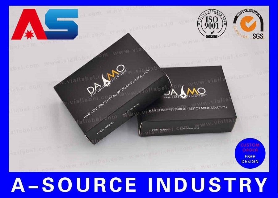 Caja grabada en relieve sello caliente negro del empaquetado farmacéutico de la hoja de oro para el sexo Leben de la hormona