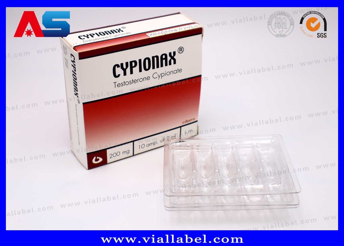 bandeja de plástico y caja de papel para 10 Amp de 2 ml MOQ 100pcs 55um espesor PET transparente
