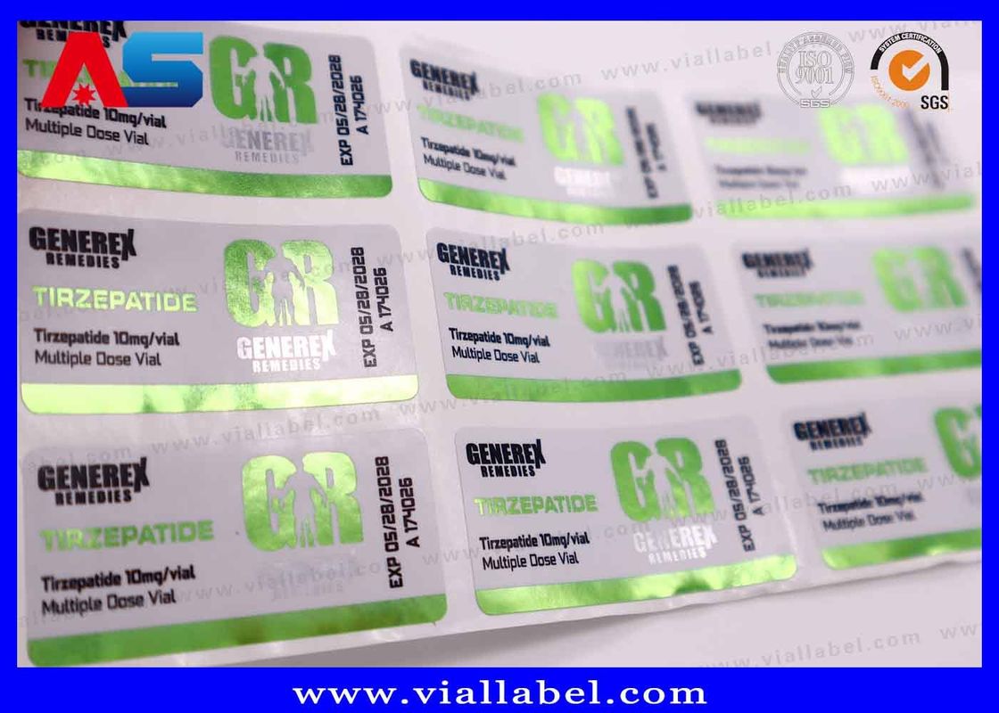 Etiqueta de paquete de Semaglutida 2mg / 5mg para botellas pequeñas con características ecológicas y diseño resistente al agua