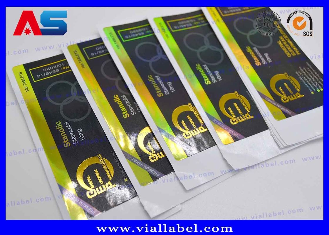 Etiquetas pegajosas adhesivas fuertes de CMYK para las etiquetas autas-adhesivo de los frascos de cristal de los levantamientos de pesas del péptido