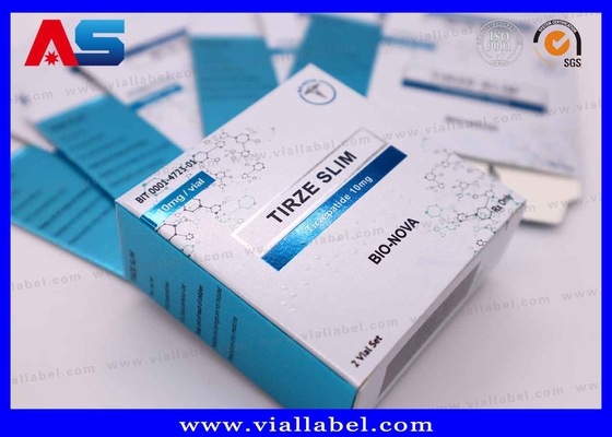 Colorantes metálicos UV Matos Tirzepatida Farmacéutica Cajas de etiqueta de papel bandejas para 2 botellas de 2 ml